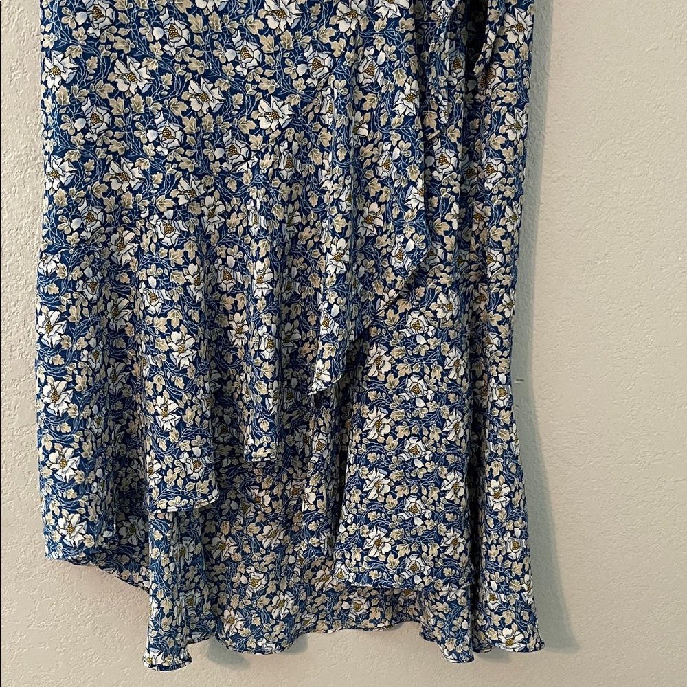 Max Studio Blue Floral Midi Skirt Size M NWT - Picture 4 of 7